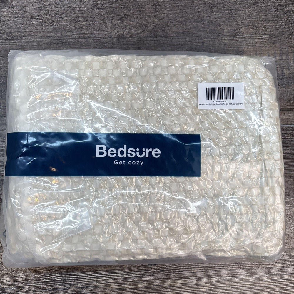 Bedsure Woven Blanket - Bamboo Waffle King 104 x 90